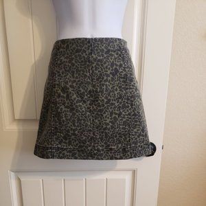 Jolt Green Leopard Mini skirt NWT
